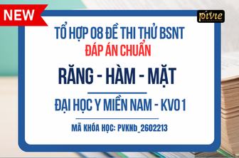 TỔ HỢP 06 ĐỀ THI THỬ - KỲ THI BSNT - RĂNG HÀM MẶT - ĐH Y MIỀN NAM KV.01 (PVKNb_2602213)