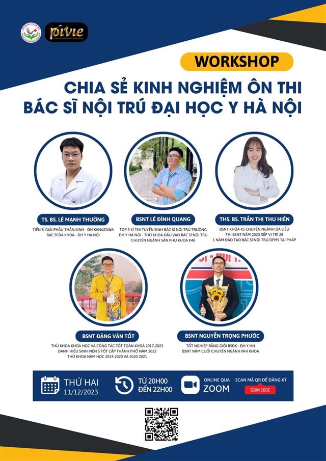 WORKSHOP: Chia sẻ kinh nghiệm ôn thi Bác sĩ nội trú Đại học Y Hà Nội (PVKNb_111112)