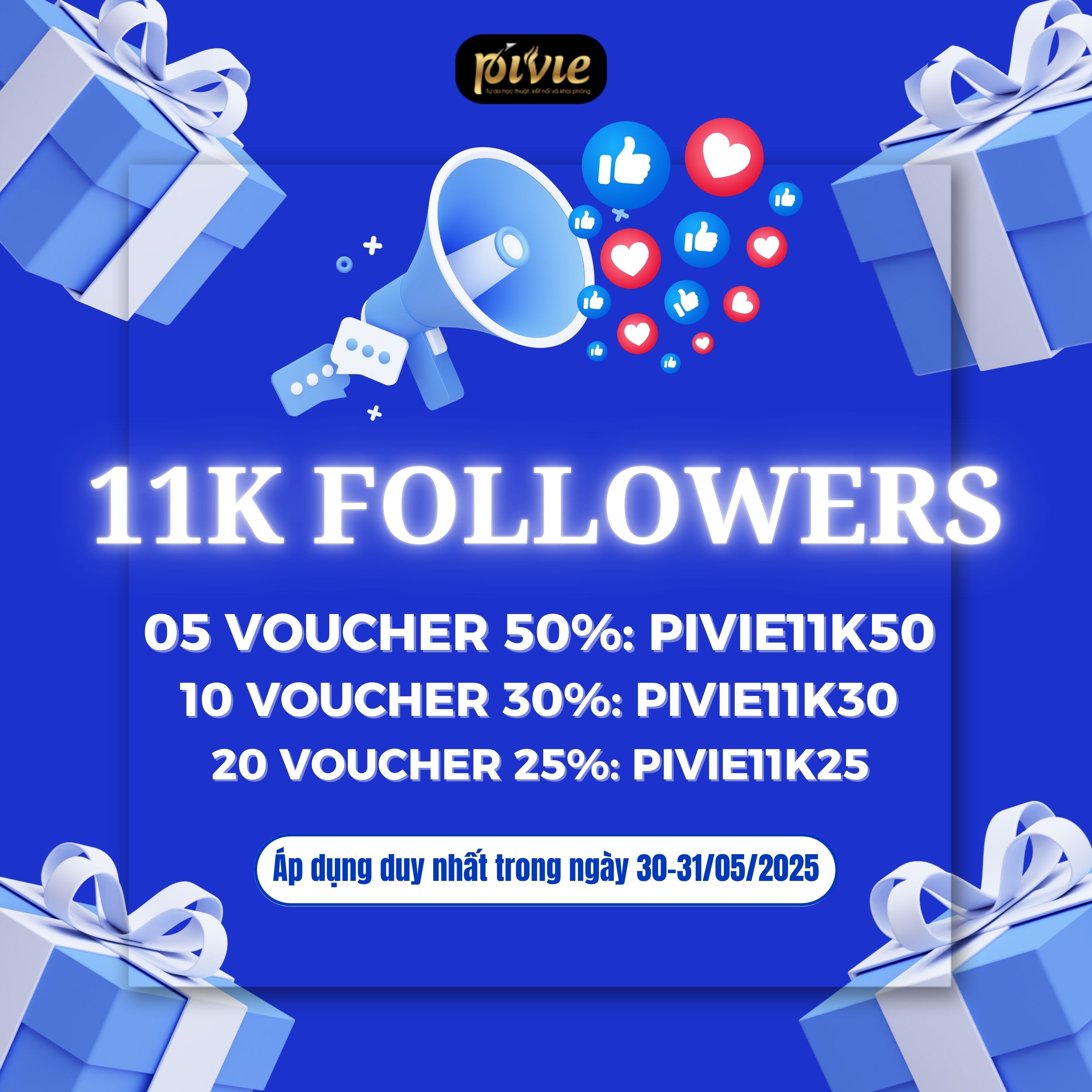 CẢM ƠN 11.000 FOLLOWERS ĐÃ TIN TƯỞNG VÀ ĐỒNG HÀNH CÙNG PIVIE 
